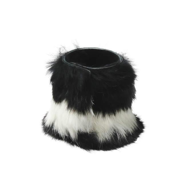 リミフゥ LIMI feu ロングファーレザーブレスレット ブラック バングル ワイド アクセサリー |  | 01