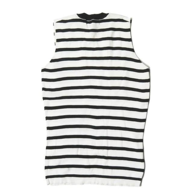 エンフォルド ENFOLD コットンクルーネックボーダーノースリーブニット 3007S170-1500 38 ブラック セーター ハイゲージ トップス |  | 01