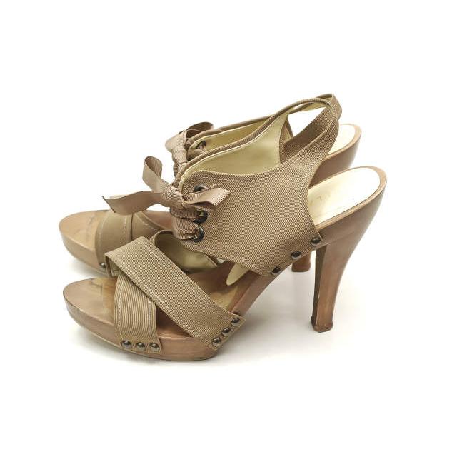 Stella McCartney ステラマッカートニー レースアップウッドサンダル 36(23cm) TABAC ベージュ シューズ lc21215 |  | 01