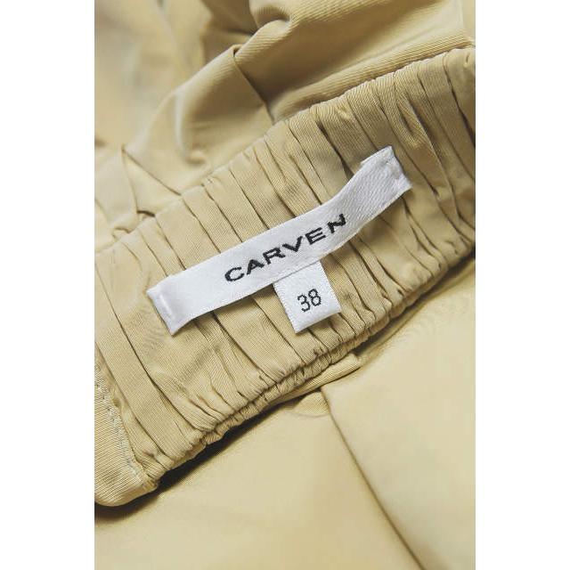【中古】カルヴェン カルベン CARVEN ポリエステルギャザープリーツスカート 38 ベージュ ボトムス |  | 02