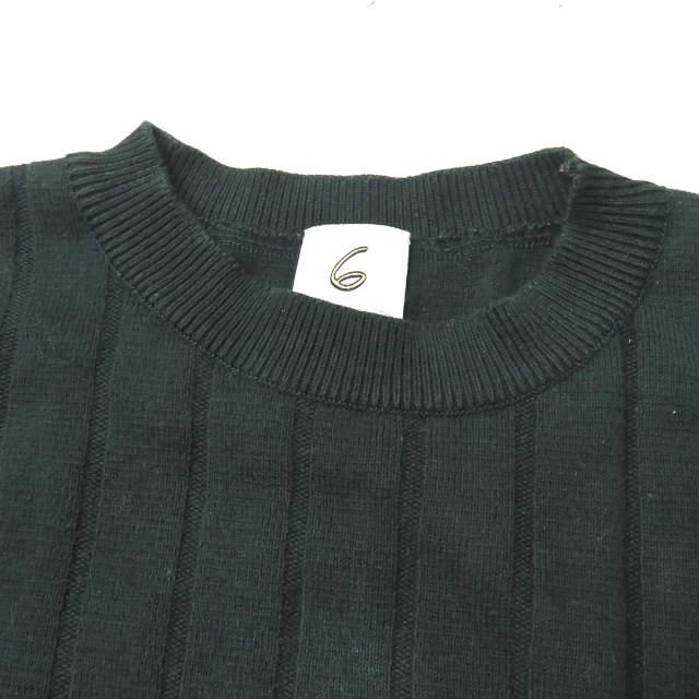 6 ROKU BEAUTY＆YOUTH ロク 日本製 WIDE RIB 5SLEEVE KNIT ワイドリブ5分袖ニット 1618-284-0228 グリーン セーター ☆☆lc21372 |  | 03