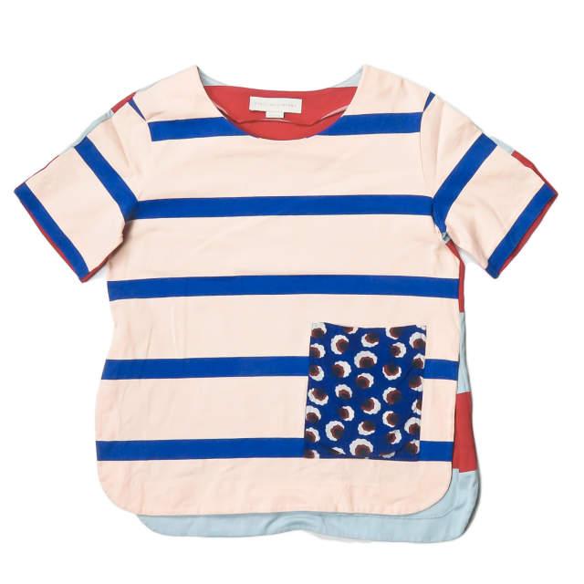 Stella McCartney ステラマッカートニー イタリア製 フラワーポケットボーダーカットソー 370179SEW15 38 ピンク 半袖 Tシャツ ☆☆lc21665 | 