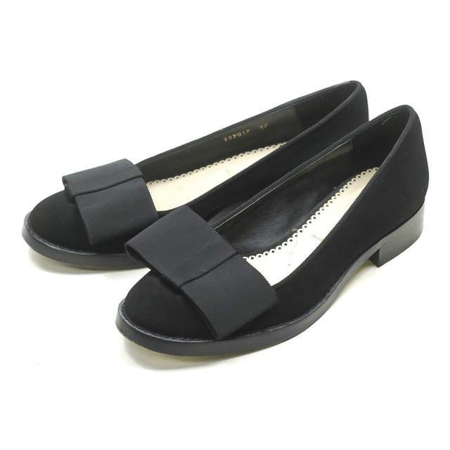 Stella McCartney ステラマッカートニー マットリボンフラットシューズ 37(24cm) ブラック ローファー パンプス シューズ | 