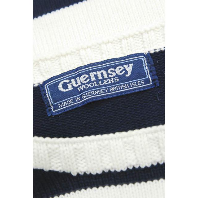 ガンジーウーレンズ GUERNSEY WOOLLENS イギリス製 ワイドボーダー コットンボートネックニット 36 ホワイト/ネイビー セーター トップス |  | 02