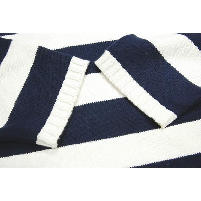 ガンジーウーレンズ GUERNSEY WOOLLENS イギリス製 ワイドボーダー コットンボートネックニット 36 ホワイト/ネイビー セーター トップス |  | 05
