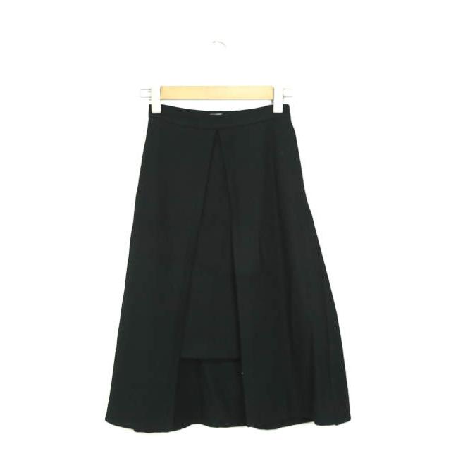 CLANE クラネ WOOL TRAPEZE SKIRT ウールトラペーズスカート 309056 34 ブラック 台形 レイヤード ボトムス lc23446 | 