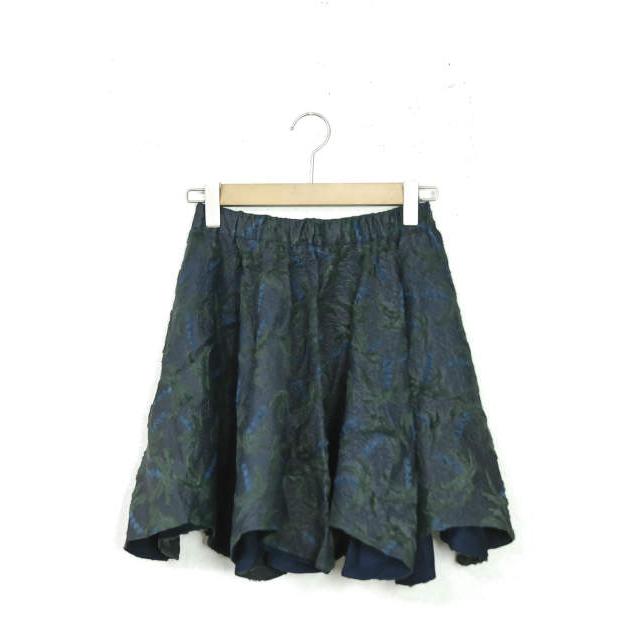 Julien David ジュリアンディビッド 3D Tropical Velvet skirt トロピカル柄 ベルベットイージースカート S ネイビー/グリーン lc24018 |  | 01