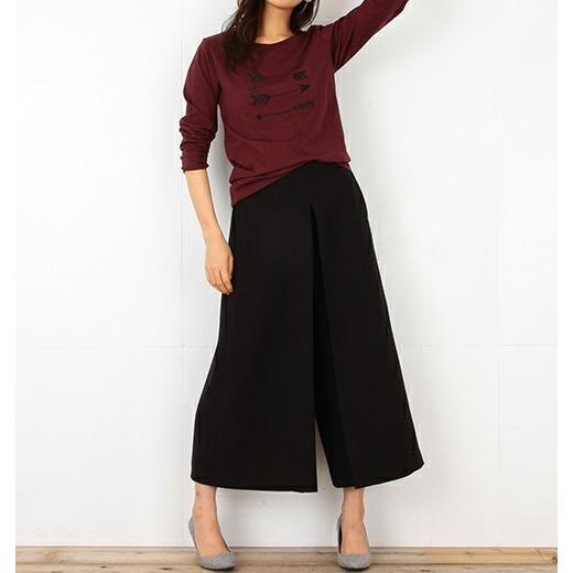 ビーミング バイ ビームス B:MING by BEAMS Wクロスガウチョパンツ 93230080803 S ブラック B MING LIFE STORE クロップド ボトムス |  | 03