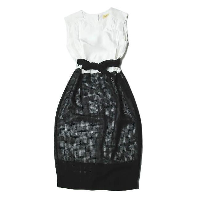 TOGA PULLA トーガ プルラ メッシュレイヤードノースリーブワンピース TP41-FH225 2 ホワイト/ブラック ドレス シースルー lc25512 | 