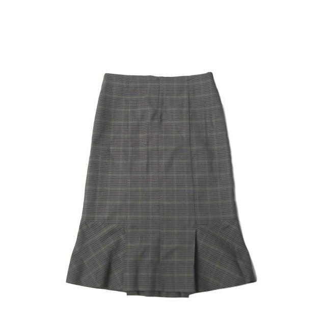 lot lamb ロットラム 17AW 日本製 チェックマーメイドスカート L173-5-016 36 ブラウン ウール ボトムス lc25567 |  | 01