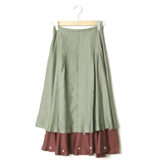 TOGA PULLA トーガ プルラ 18AW Polyester twill Tuck Skirt ポリエステルツイルタックスカート TP82-FG231 34 カーキ フレア lc25668 |  | 01