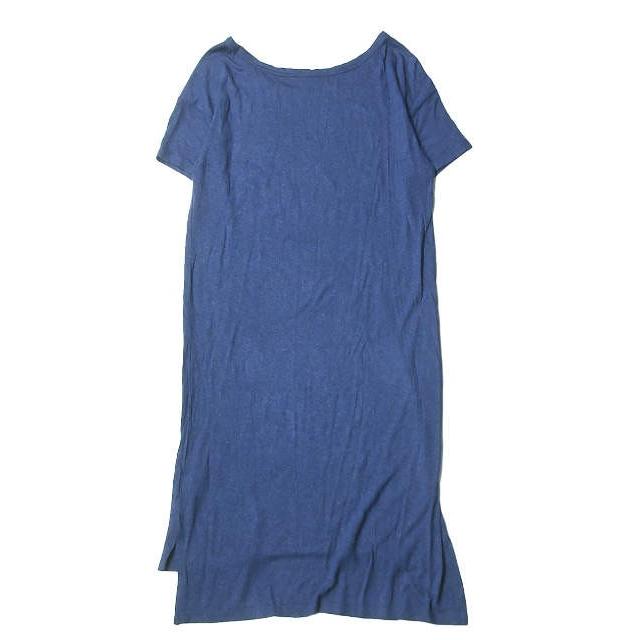 T by ALEXANDER WANG ティーバイアレクサンダーワン レーヨンボートネックワンピース S ネイビー 半袖 スリット トップス |  | 01