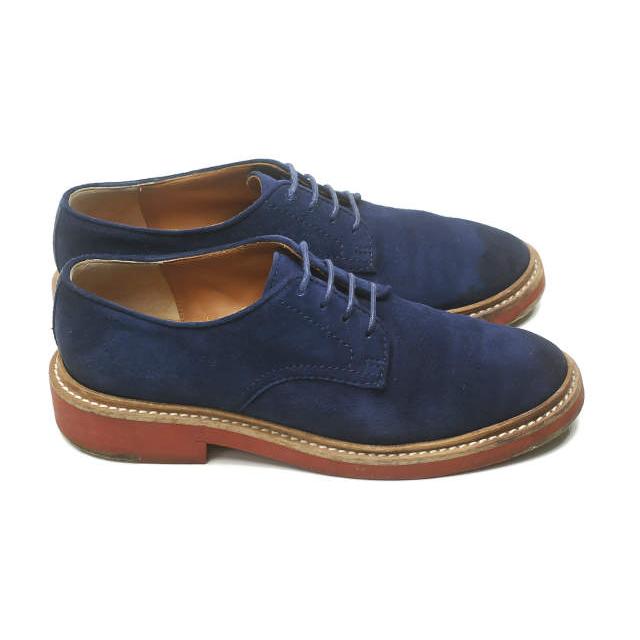 CELINE セリーヌ フランス製 スエードレースアップダービーシューズ 37.5(24.5cm) ネイビー ブリックソール シューズ ☆☆lc26477 |  | 04