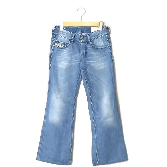 DIESEL ディーゼル VIXY ウォッシュ加工 フレアデニムパンツ 008LB 25 インディゴブルー ボタンフライ ボトムス | 