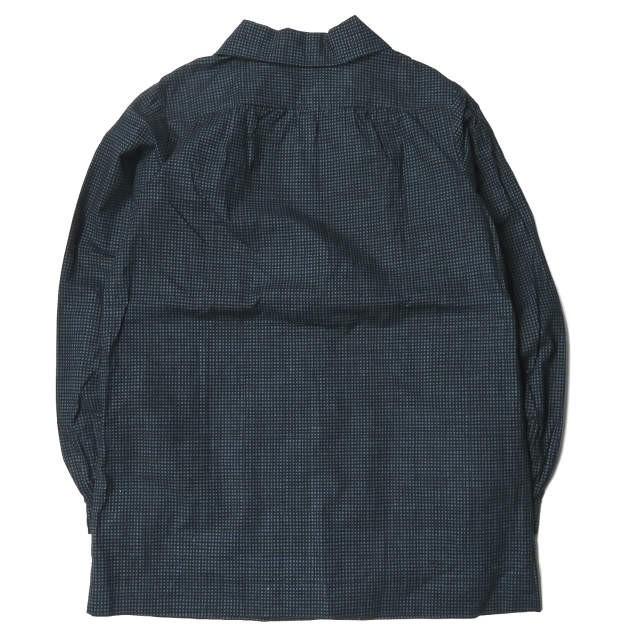 marimekko マリメッコ ギンガムチェックコットンシャツジャケット 34 ネイビー 総柄 プリント メタルボタン トップス |  | 01