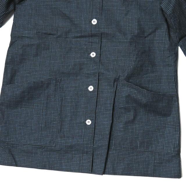 marimekko マリメッコ ギンガムチェックコットンシャツジャケット 34 ネイビー 総柄 プリント メタルボタン トップス |  | 05