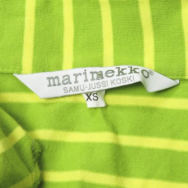 marimekko マリメッコ SAMU-JUSSI KOSKI ビッグボタンコットンボーダーコート XS グリーン 七分袖 カットソー ストレッチ |  | 02