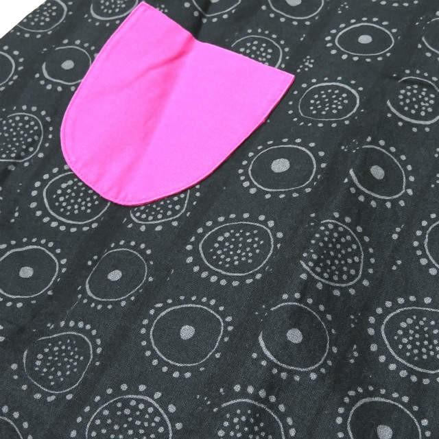marimekko マリメッコ Nadja KIHLATASKU 総柄ワンピース 150 チャコール パッチワークポケット 半袖 トップス |  | 04