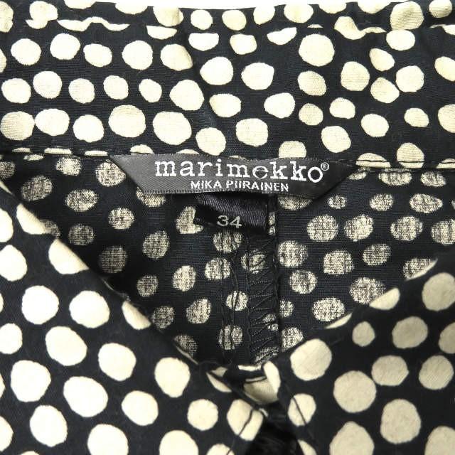 marimekko マリメッコ mika piirainen マルチドットシャツワンピース 34 ベージュ/ブラック 長袖 トップス |  | 02