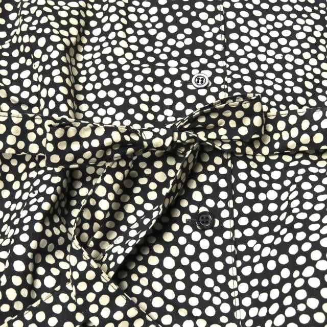marimekko マリメッコ mika piirainen マルチドットシャツワンピース 34 ベージュ/ブラック 長袖 トップス |  | 06