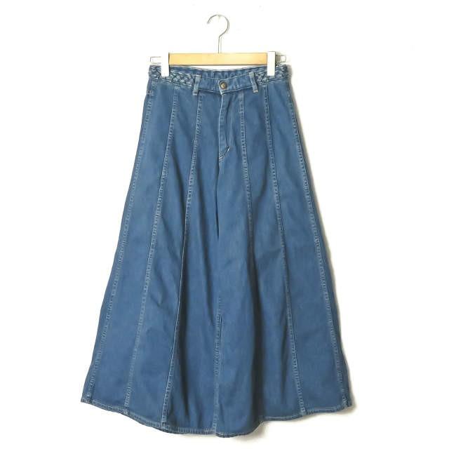 orslow オアスロウ 日本製 袴ワイドデニムパンツ 1 インディゴ クリース メッシュベルト ボトムス | 