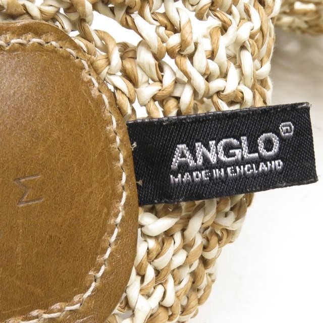 ANGLO アングロ イングランド製 太メッシュリングベルト M ベージュ レザー |  | 02