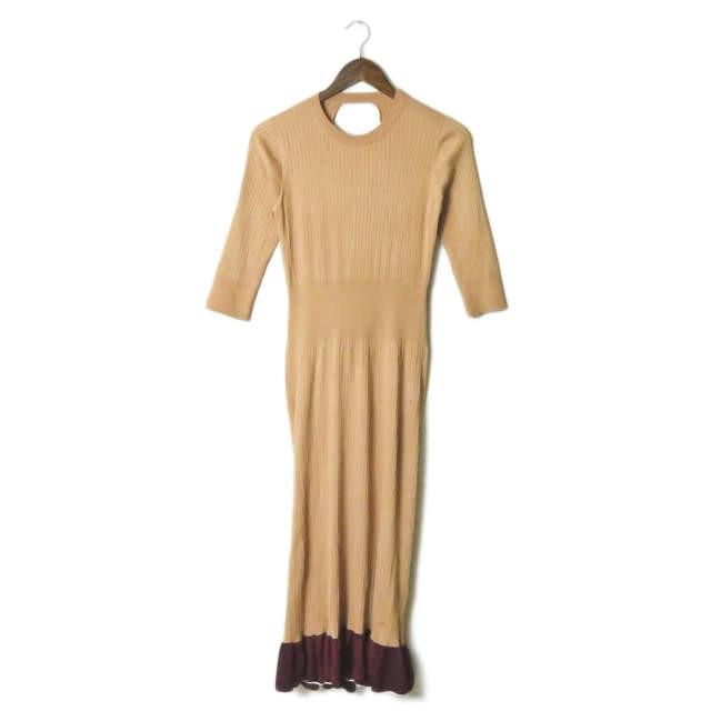 トーガ プルラ Toga Pulla 19ss Wide Rib Knit Dress ワイドリブニットドレス Tp91 Xh7 36 ベージュ 七分袖 ラッフル ワンピース Lc Loopヤフーショッピング店 通販 Yahoo ショッピング