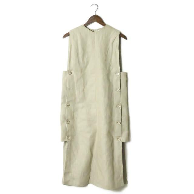 ハイク Hyke 18ss Sleeveless Dress スリーブレスドレス 181 021 1 ベージュ リネン 麻 ボタン ワンピース トップス Lc Loopヤフーショッピング店 通販 Yahoo ショッピング