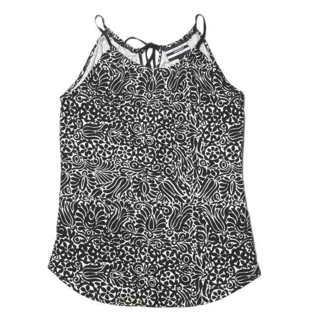 バナナリパブリック マリメッコ Banana Republic x marimekko 別注 総柄プリントレーヨンキャミソール S ブラック トップス | 