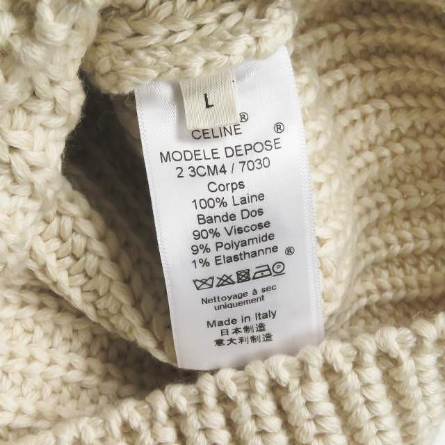 セリーヌ CELINE イタリア製 ネックベルトローゲージプルオーバー L オフホワイト フィービー・ファイロ 長袖 リボン ウール ニット トップス |  | 10