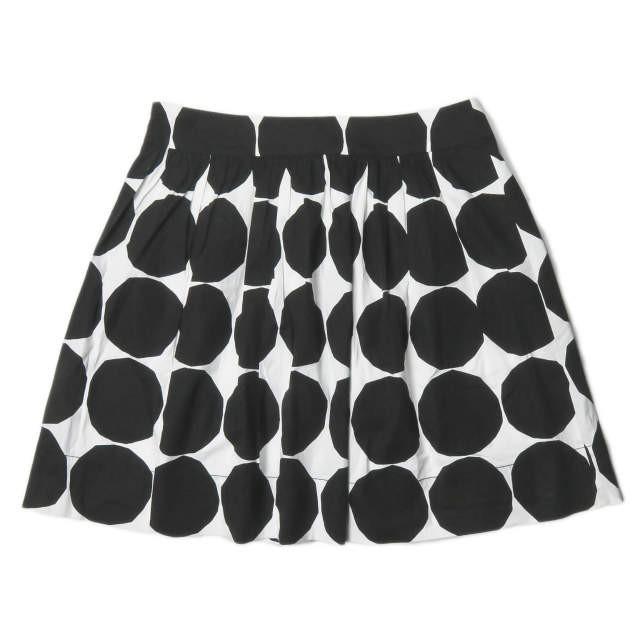 バナナリパブリック マリメッコ Banana Republic x marimekko ストレッチコットンドットギャザースカート 8 ブラック/ホワイト ボトムス |  | 01