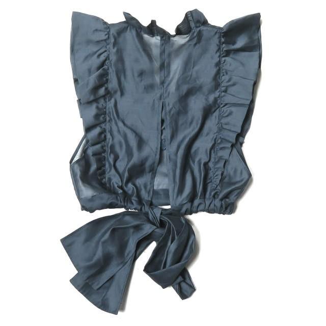 エリン ELIN 18SS 日本製 オーガンジーラッフルトップス 11801-12-1103 36 ネイビー ノースリーブ フリル トップス |  | 01