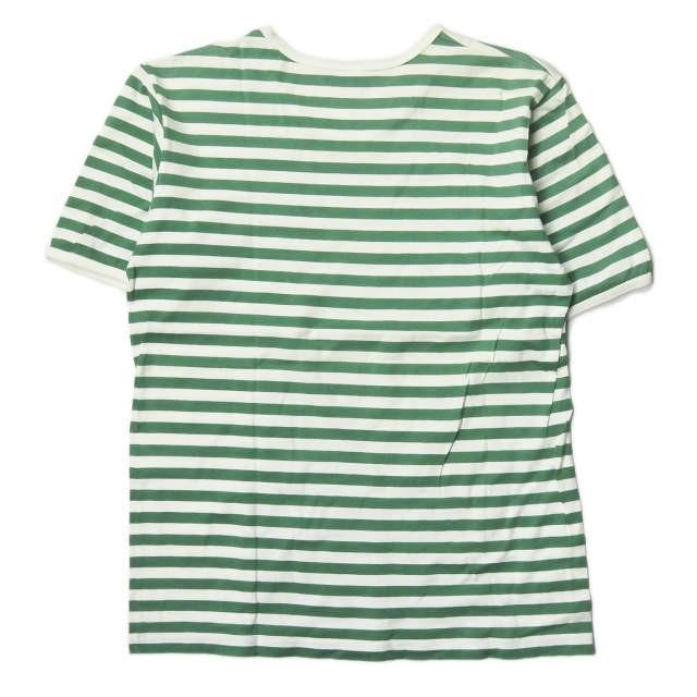 マリメッコ marimekko フィンランド製 ボーダーショートスリーブTシャツ S グリーン 半袖 トップス |  | 01