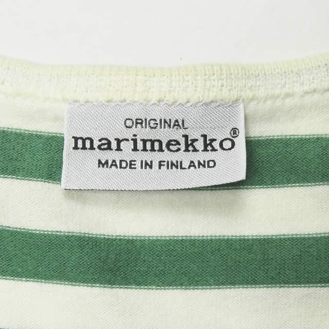 マリメッコ marimekko フィンランド製 ボーダーショートスリーブTシャツ S グリーン 半袖 トップス |  | 02