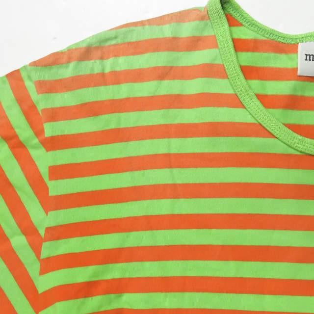 マリメッコ marimekko フィンランド製 ボーダーロングスリーブTシャツ M グリーン/オレンジ 長袖 トップス |  | 04