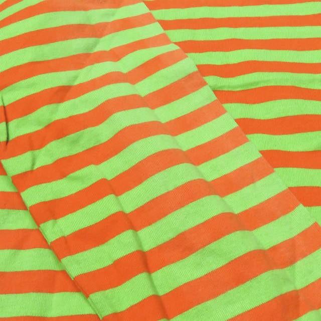 マリメッコ marimekko フィンランド製 ボーダーロングスリーブTシャツ M グリーン/オレンジ 長袖 トップス |  | 05