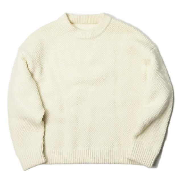 クレプスキュール crepuscule 17AW 日本製 Wool Moss Stitch L/S ウールカノコクルーネックニット 1703-013W フリー オフホワイト 長袖 プルオーバー | 