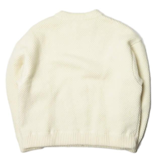 クレプスキュール crepuscule 17AW 日本製 Wool Moss Stitch L/S ウールカノコクルーネックニット 1703-013W フリー オフホワイト 長袖 プルオーバー |  | 01