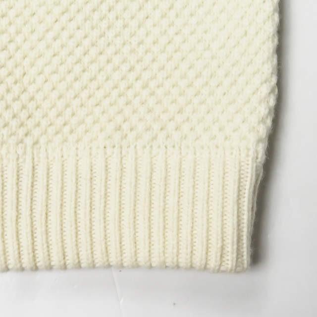 クレプスキュール crepuscule 17AW 日本製 Wool Moss Stitch L/S ウールカノコクルーネックニット 1703-013W フリー オフホワイト 長袖 プルオーバー |  | 08