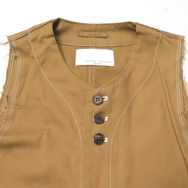 サワタカイ sawa takai 19SS 日本製 コットンカットオフベスト SS19-0008 S ブラウン ジレ リボン トップス |  | 03