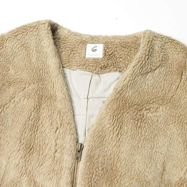 6 ROKU BEAUTY＆YOUTH UNITED ARROWS ロク V-NECK FAKE FUR COAT Vネックフェイクファーコート 1625-260-3684 38 ベージュ ボア lc27855 |  | 02