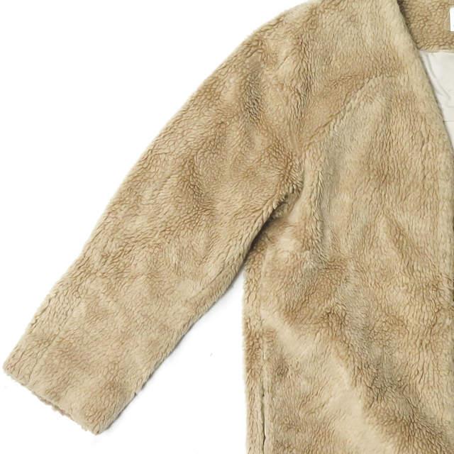 6 ROKU BEAUTY＆YOUTH UNITED ARROWS ロク V-NECK FAKE FUR COAT Vネックフェイクファーコート 1625-260-3684 38 ベージュ ボア lc27855 |  | 03
