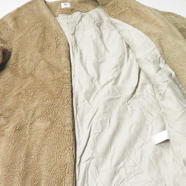 6 ROKU BEAUTY＆YOUTH UNITED ARROWS ロク V-NECK FAKE FUR COAT Vネックフェイクファーコート 1625-260-3684 38 ベージュ ボア lc27855 |  | 06