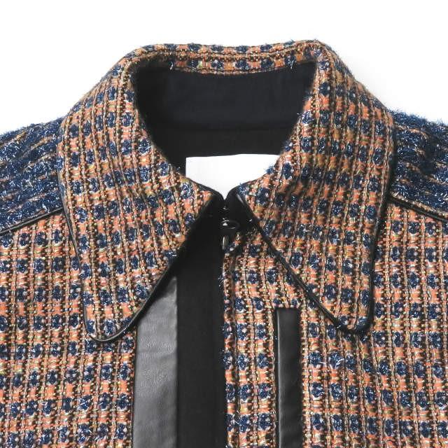 マメ mame 19AW 日本製 Plaid Lame Tweed Bomber Jacket マメ mame 19AW 日本製 Plaid Lame Tweed Bomber Jacket
