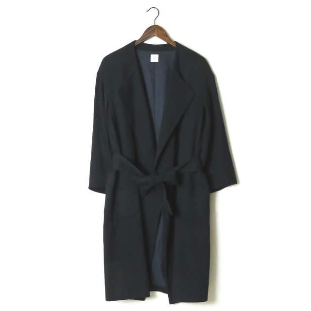 6 ROKU BEAUTY＆YOUTH ロク ビューティーアンドユース LINEN MIX GOWN COAT リネンミックスガウンコート 1625-260-3678 36 紺 ☆☆lc27930 | 