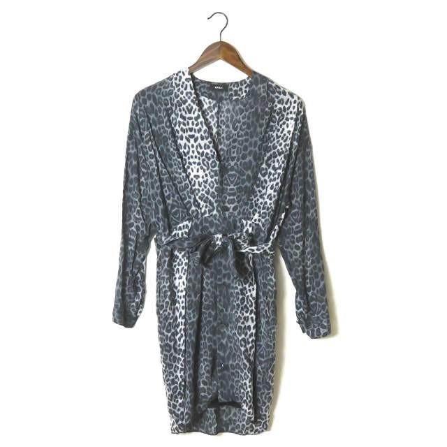 ジーヴィージーヴィー G.V.G.V. 日本製 レオパードVネックワンピース GV1141003A 36 グレー リヨセル トップス | 
