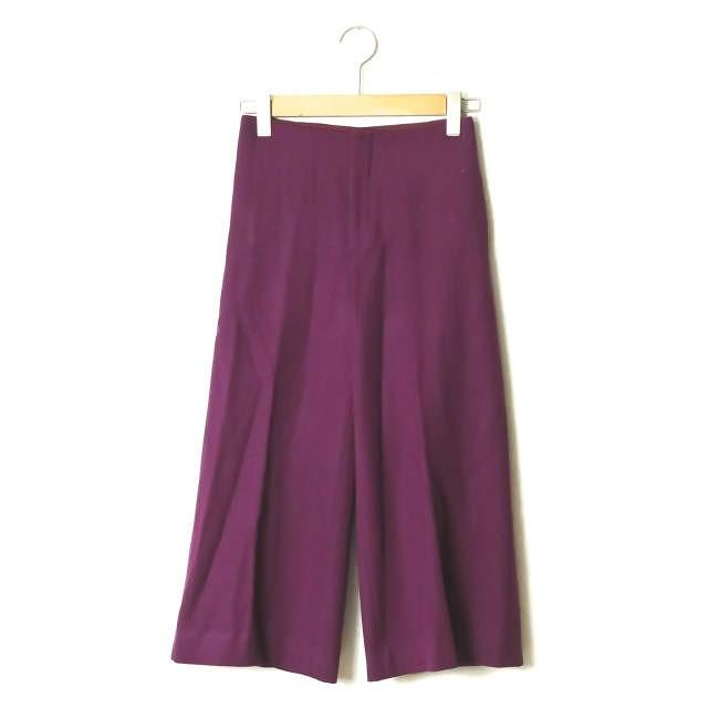 ドゥロワー Drawer 日本製 ワイドパンツ 6514-236-0726 34 ダークパープル センタープレス クロップド ボトムス | 