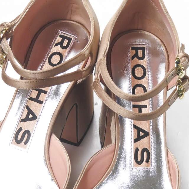 ROCHAS ロシャス イタリア製 Raso Pumps 厚底 ストラップパンプス 37.5