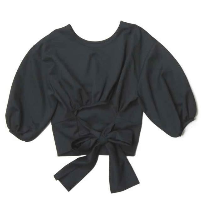 エリン ELIN 日本製 Jersey back bow top2 バックリボン ジャージートップ 11801-13-0904 38 ブラック カットソー トップス |  | 01
