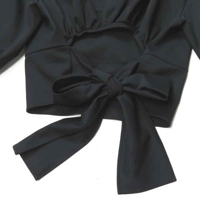 エリン ELIN 日本製 Jersey back bow top2 バックリボン ジャージートップ 11801-13-0904 38 ブラック カットソー トップス |  | 05